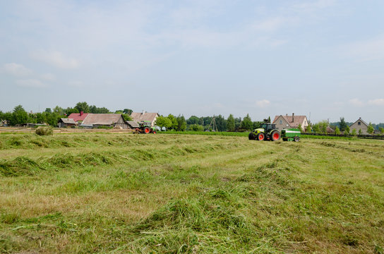 agricultural machines prepare hay animal fodder