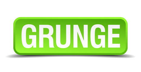 Grunge green 3d realistic square isolated button