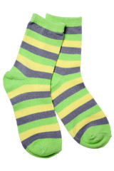 Pair of child's striped socks