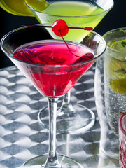 Many cocktails at the nightclub
