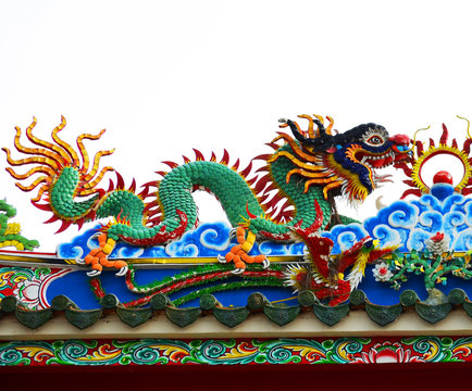 Chinese dragon statue on the park