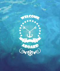 Marine background with the sea design elements