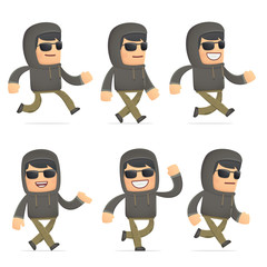 set of hacker character in different poses