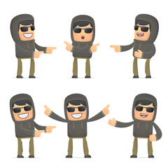 set of hacker character in different poses