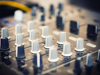 Closeup of dj controller - selective focus
