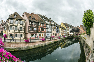 canal in Little Venice in Colmar, France