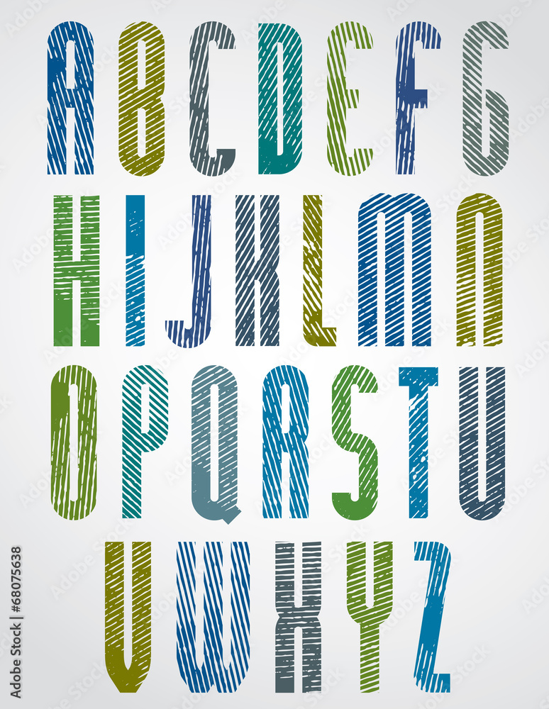 Poster retro style tall poster font with halftone lines print texture.