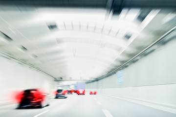 Commuter Traffic - Traffic Jam in an Urban Tunnel