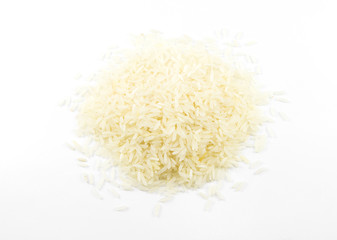 rice heap on white background