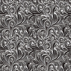 Monochrome floral seamless pattern.