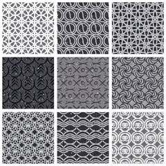 Vintage tiles seamless patterns set.