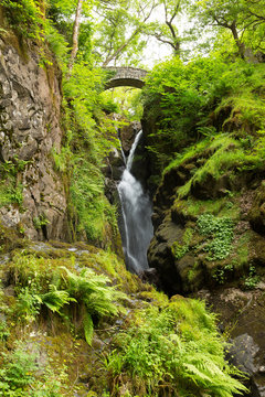 Aira Force waterfall Ullswater Valley Lake District Cumbria UK