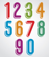 Rounded numbers set, vector collection.