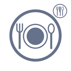 Plate fork and spoon icon.
