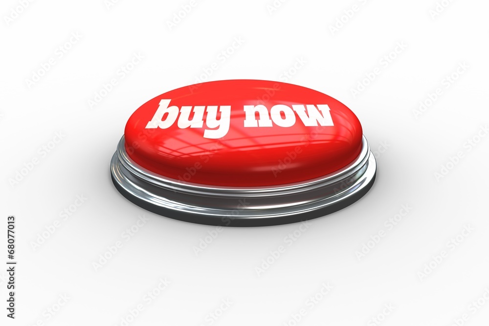 Poster buy now on digitally generated red push button