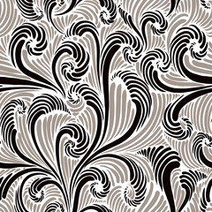 Monochrome floral seamless pattern.