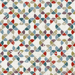 Abstract mosaic seamless background, vector geometric seamless