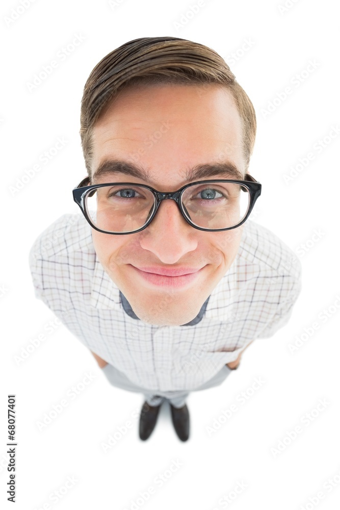 Aufkleber Geeky hipster smiling at camera