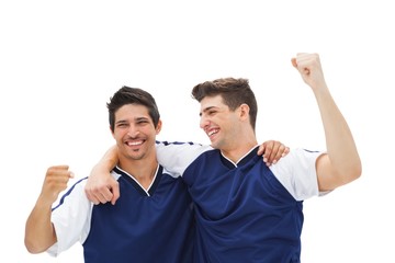 Football players celebrating a win
