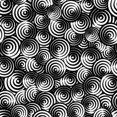 Black and white circles seamless pattern.