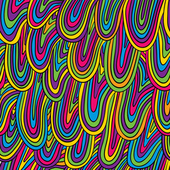Funky style colorful seamless pattern.