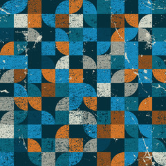 Old scratched mosaic seamless background, vector