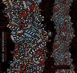 Vintage music background with musical notes.