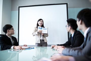 Successful business meeting with a group of people at the office