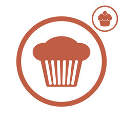 Cupcake vector icon.