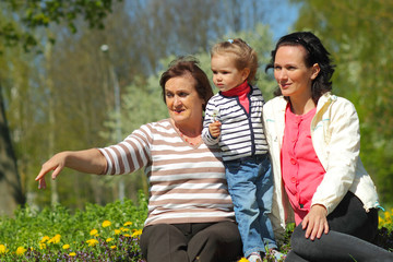 Portrait of happy grandmother, daughter and granddaughter 