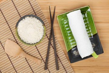 Japanese food ingredients and utensils