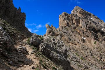 forcella Denti di Terra rossa dall'Alpe di Siusi