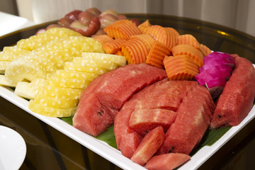 close up slice of tropical fruit