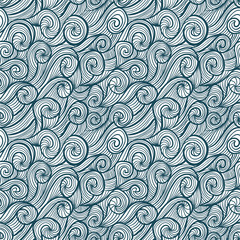 Beautiful curly waves seamless pattern.