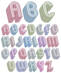 3d font with lines textures, simple bold letters.