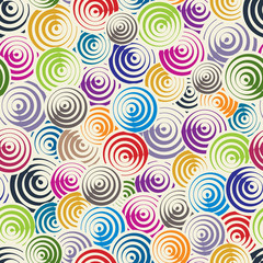 Fototapeta na wymiar Funky circles retro style seamless pattern.