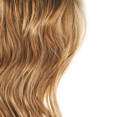 Naklejka premium Hair fragment over the white