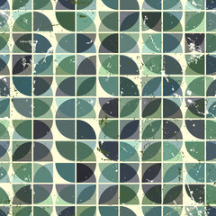 Geometric seamless pattern with mess aged texture.
