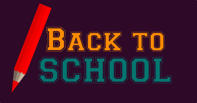 Vector image of a pen and back to school text