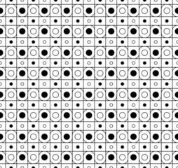 Fototapeta na wymiar Black and white seamless pattern with line and circle.