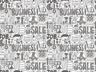 Fototapeta premium seamless doodle business pattern