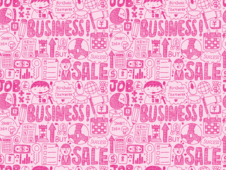 seamless doodle business pattern