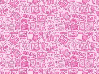 seamless doodle media pattern