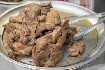 Deep fried pork in tray.