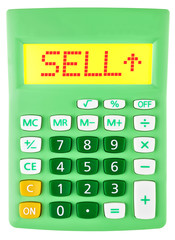 Calculator with SELL on display isolated on white background