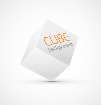 Abstract white cube background