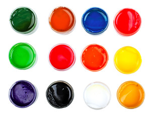 gouache isolated on white background