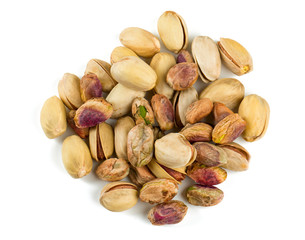 heap of pistachio isolated on white