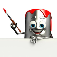 Paint Bucket Character with sign