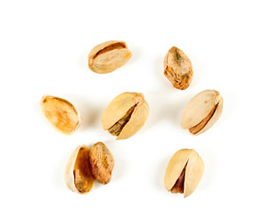 heap of pistachio isolated on white